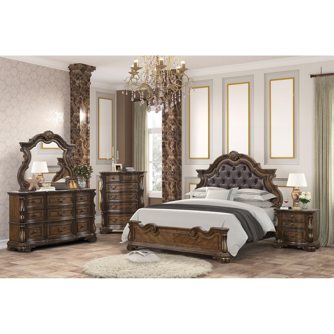 Furniture of America Leovanni FM70003DB-Q-F-BED Queen Bed IMAGE 1