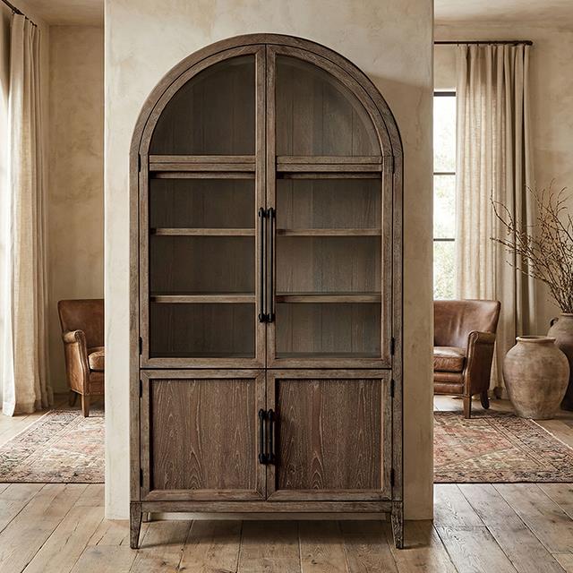  Furniture of America Minster FM-AC8029AK Arched Cabinet IMAGE 1