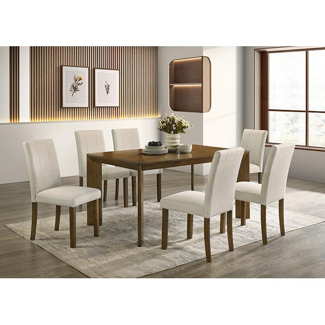  Furniture of America Paolino FM32010BR-T-7PC 7 Pc Dining Table Set IMAGE 2