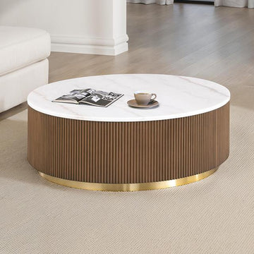  Furniture of America Virden FM47000BR-CR Round Cocktail Table IMAGE 1