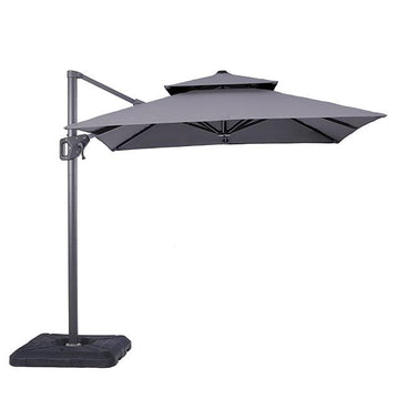  Furniture of America Fida LA-A029GY+BASE 8" Square Umbrella with Double Top & 37" Large Base IMAGE 1