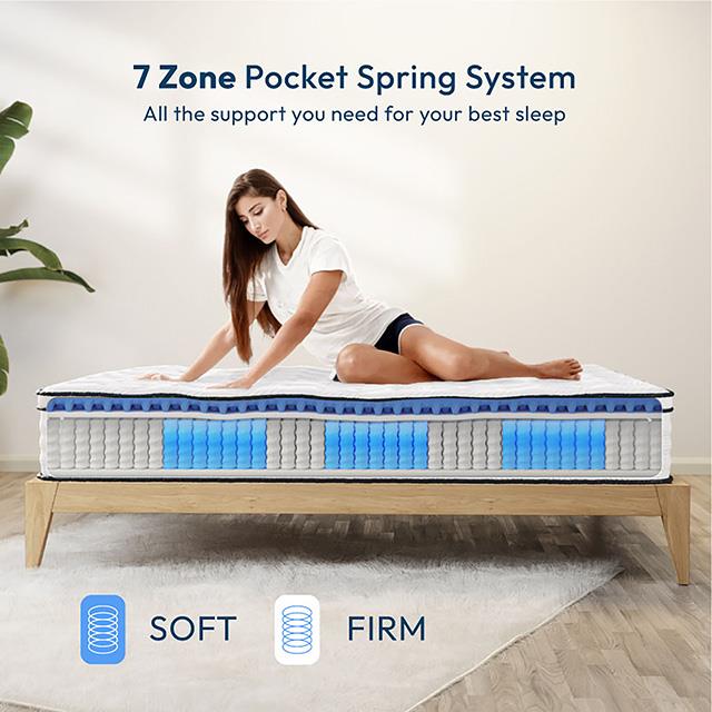  Furniture of America Salvia DM2112-EK 12" King Hybrid Pocket Coil Mattress IMAGE 5