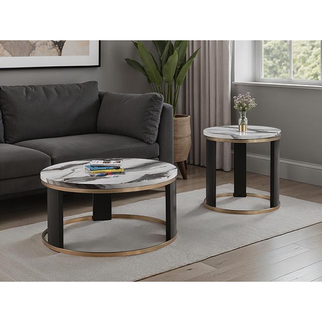  Furniture of America Bogor FM44007BK-ER Round End Table IMAGE 1