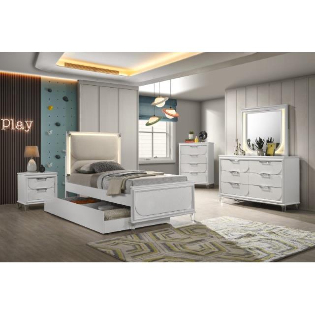  Furniture of America Lareina FM72081WH-T-BED Twin Bed IMAGE 3