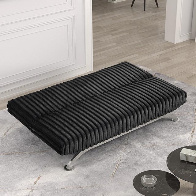  Furniture of America Villeneuve FM2906BK Futon Sofa Bed IMAGE 1