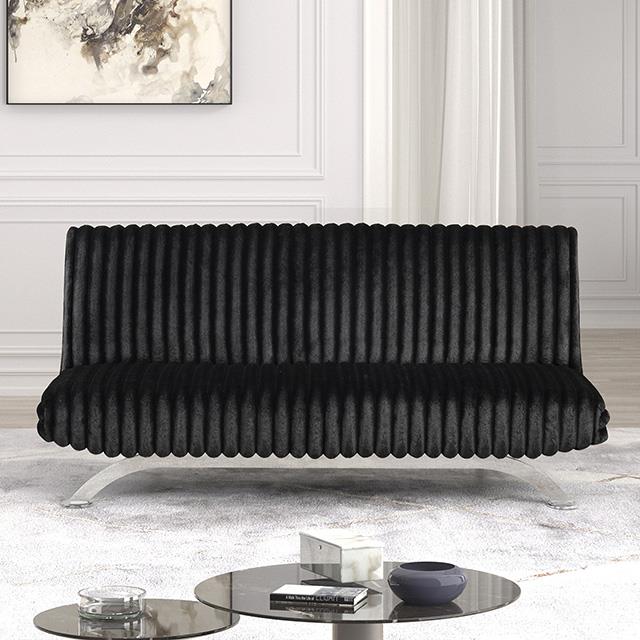  Furniture of America Villeneuve FM2906BK Futon Sofa Bed IMAGE 3