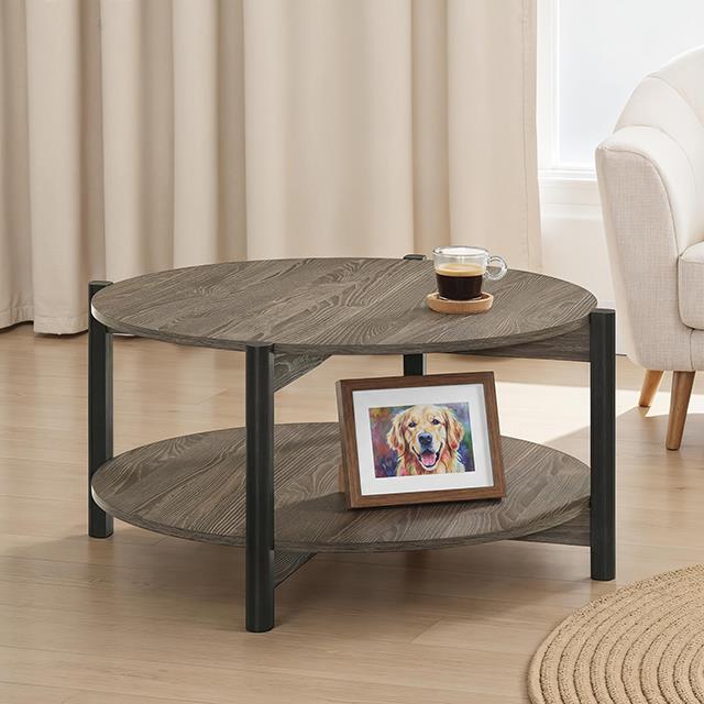  Furniture of America Hyde SL4200DG-CR Round Coffee Table IMAGE 1