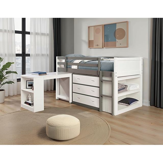  Furniture of America Ledell FM-BK203GY-T-BED Twin Loft Bed IMAGE 2