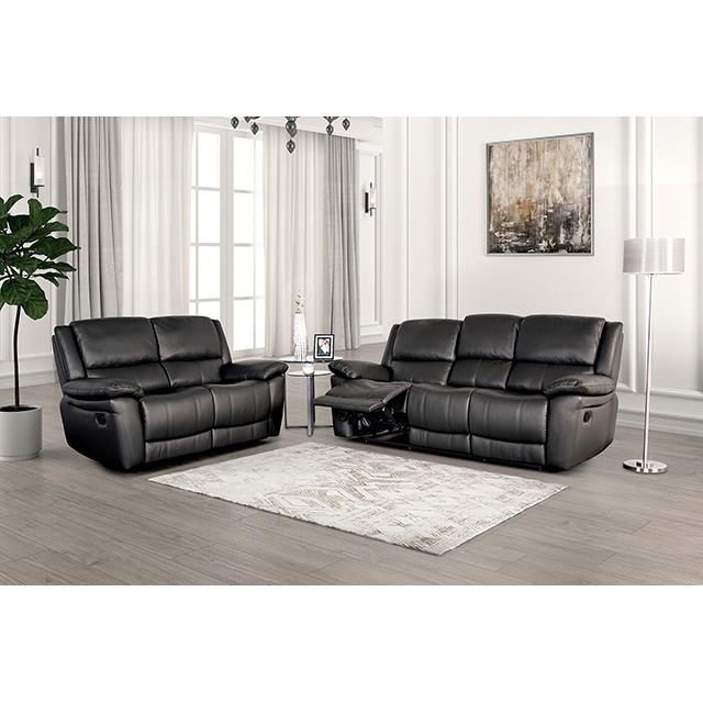  Furniture of America Glarus FM69003BK-SF-M Sofa Manual Recliner IMAGE 1
