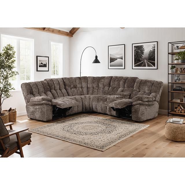  Furniture of America Hieronymus FM64001DB-SECT-PM Power Sectional IMAGE 1