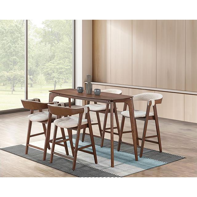  Furniture of America Ebikon FM3211WN-PT-5PC 5 Pc Counter Height Table Set IMAGE 1