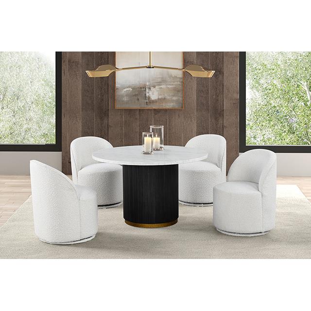  Furniture of America Broager FM3001WH-SC Dining Swivel Chair IMAGE 2