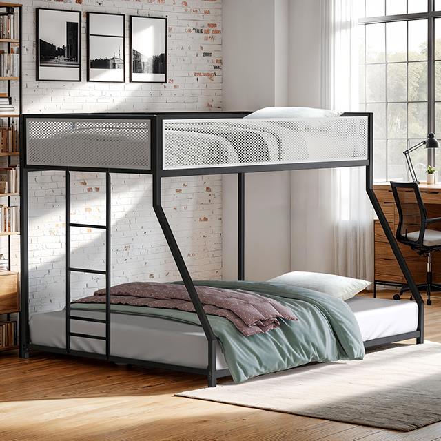  Furniture of America Southall FM-BK1201BK-TF Twin/Full Metal Bunk Bed IMAGE 1
