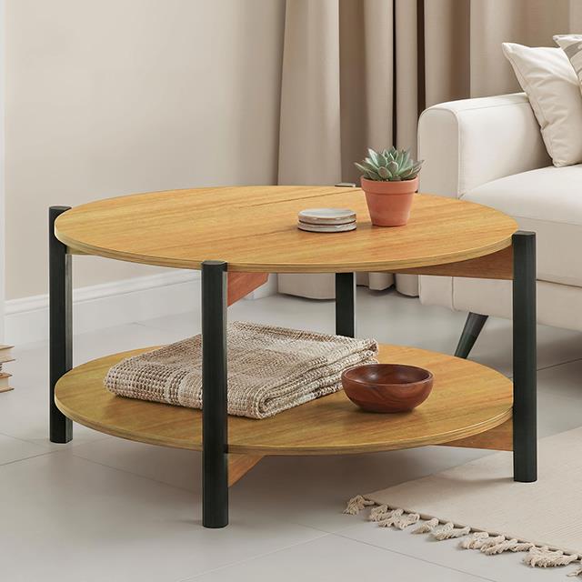  Furniture of America Hyde SL4200AK-CR Round Coffee Table IMAGE 1