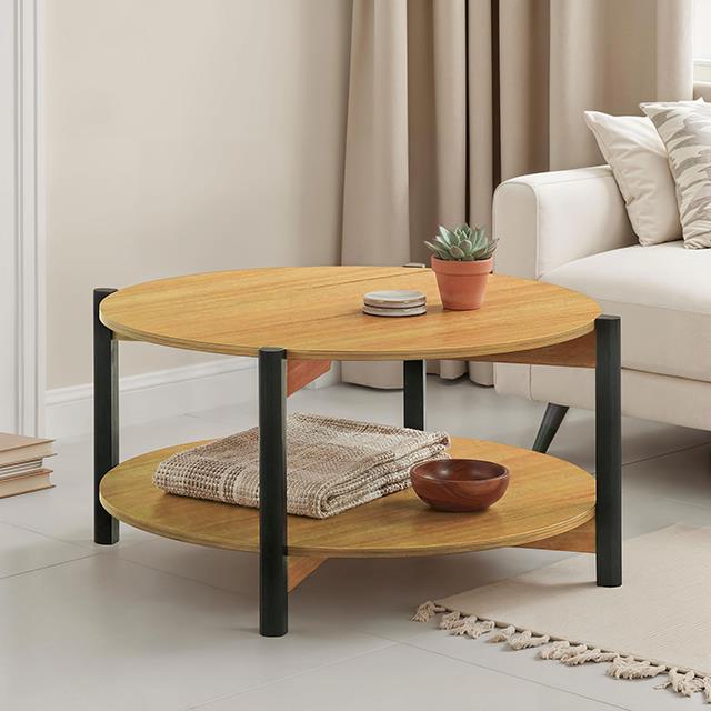  Furniture of America Hyde SL4200AK-CR Round Coffee Table IMAGE 1
