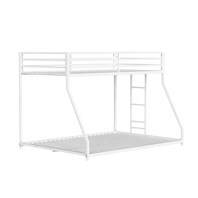  Furniture of America Rothwell FM-BK1200WH-TF Twin/Full Metal Bunk Bed IMAGE 1
