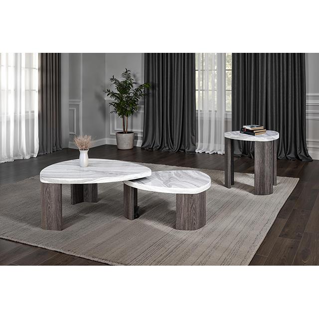  Furniture of America Levis FM44006GY-E Triangle End Table IMAGE 2