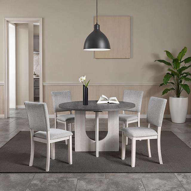  Furniture of America Oberto SL3406GY-SC-4PK Set Of 4 Upholstered Side Chair IMAGE 2