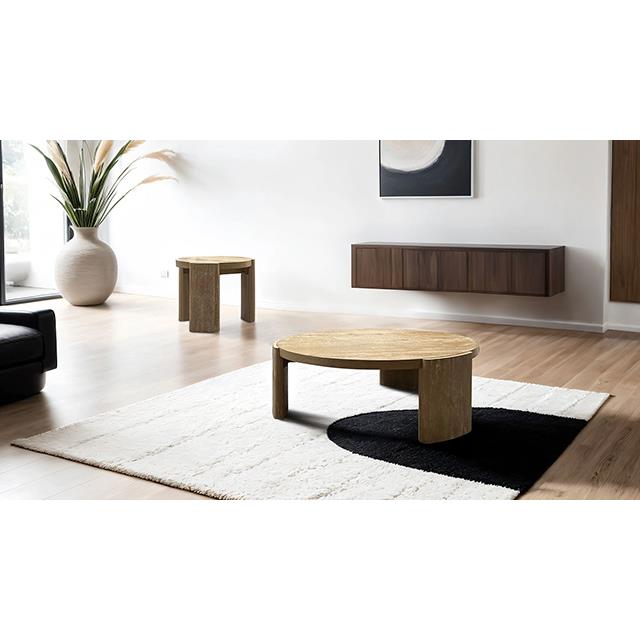  Furniture of America Poltimore FM4220AK-E Round End Table IMAGE 1