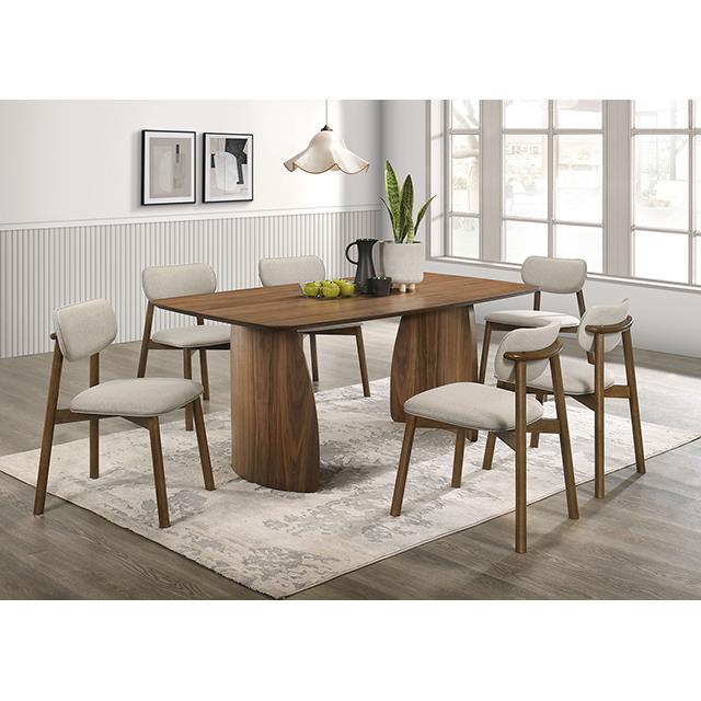  Furniture of America Alnwick FM3217WN-T-7PC 7 Pc Dining Table Set IMAGE 2