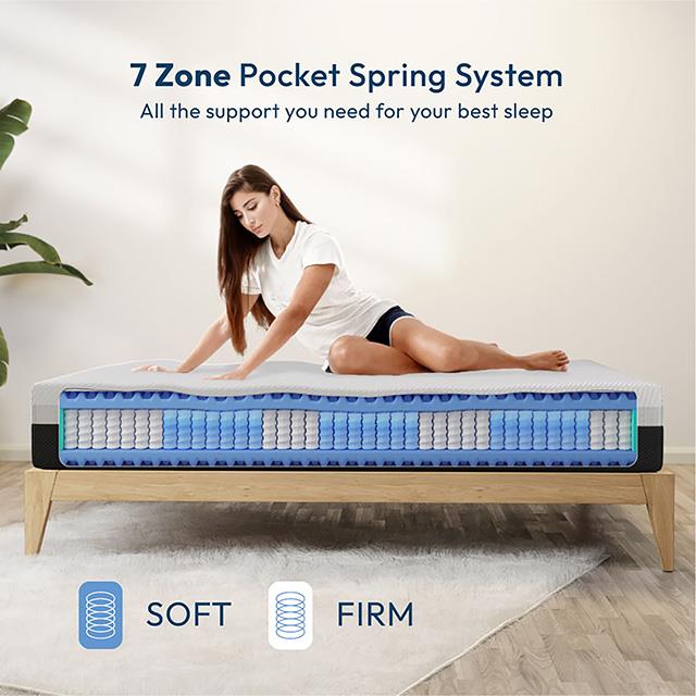  Furniture of America Verbena DM2122-Q 12" Queen Hybrid Pocket Coil Mattress IMAGE 5