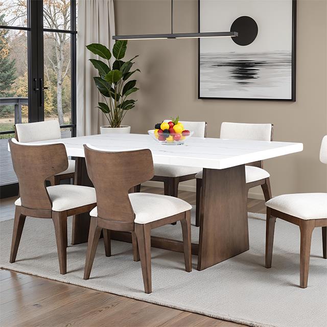  Furniture of America Caerwys FM34004BR-T-TABLE Dining Table IMAGE 1