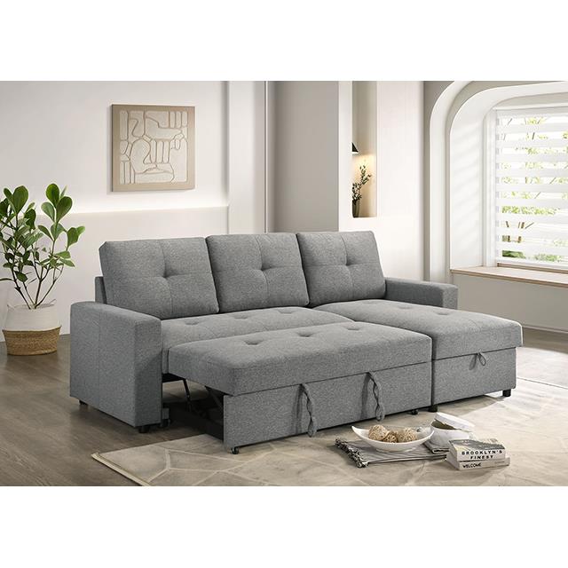  Furniture of America Giorgi FM6920GY-PK Sectional with Pullout IMAGE 1