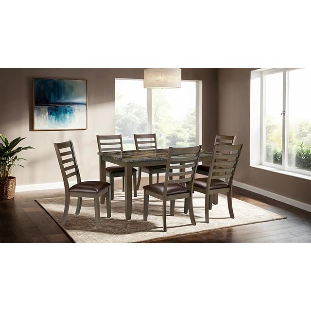  Furniture of America Adia TM3103T-7PK 7 Pc Dinning Table Set IMAGE 2