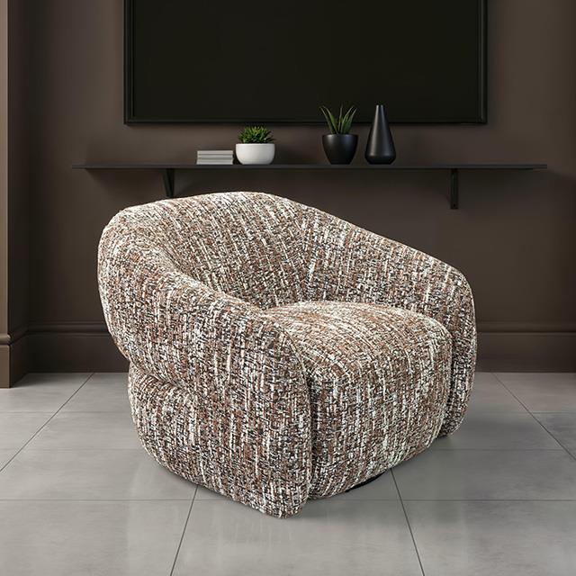  Furniture of America Pyrena FM-AC6013BR-SW Swivel Chair IMAGE 1
