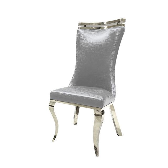  Furniture of America Palazzo FM33010SV-SC-2PK Set Of 2 Silver Chair IMAGE 1