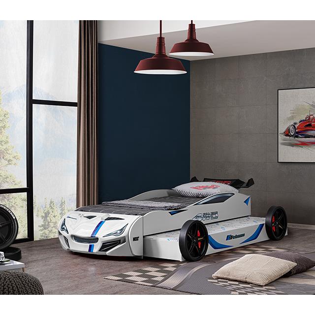  Furniture of America Tracklite FOA7735WH-BED Car Bed IMAGE 1