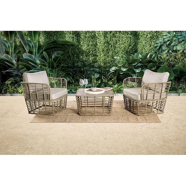  Furniture of America Johari FM80016NT-3PC 3 Pc Conversation Set IMAGE 1