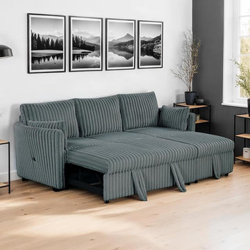  Furniture of America Denholme SL64002DG-SF-PK Sectional with Pull Out IMAGE 1