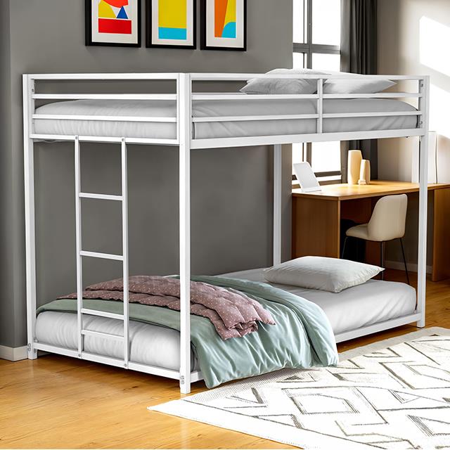  Furniture of America Rothwell FM-BK1200WH-TT Twin/Twin Metal Bunk Bed IMAGE 1