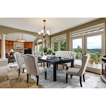  Furniture of America Sania CM3324BKT84-3564GY-7 7 Pc Dining Table Set IMAGE 1