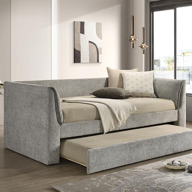  Furniture of America Upney FM1204GY-BED Twin Daybed with Trundle IMAGE 1