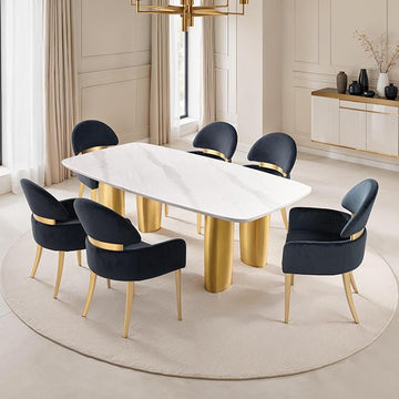  Furniture of America Northall FM37004WH-T-7PC-05BK 7 Pc Dining Table Set IMAGE 1