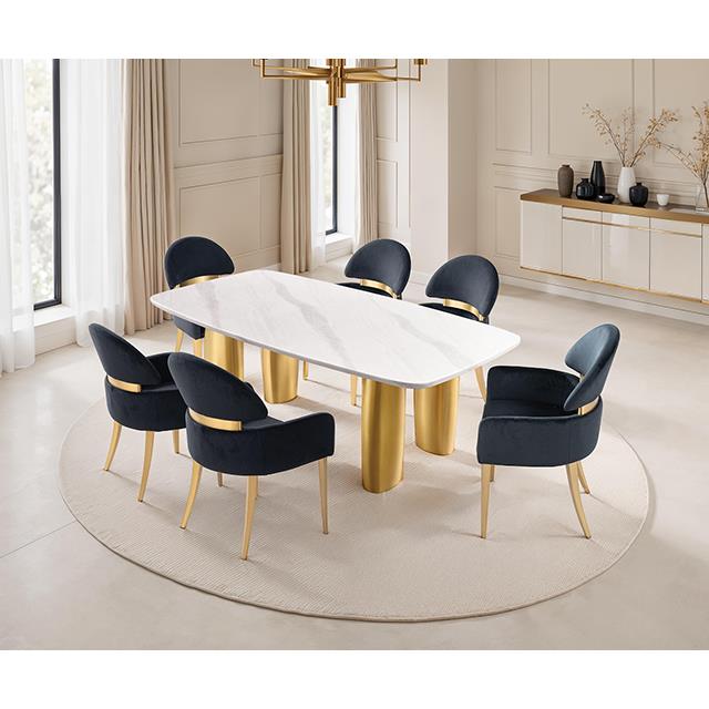  Furniture of America Northall FM37004WH-T-7PC-05BK 7 Pc Dining Table Set IMAGE 2