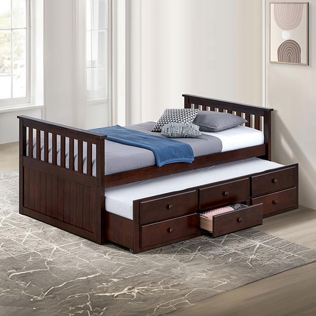  Furniture of America Clemens FM-BK101DW-BED Captain Bed IMAGE 1
