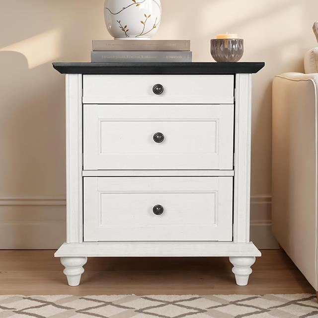  Furniture of America Hyde SL7201WH-N Nightstand IMAGE 1