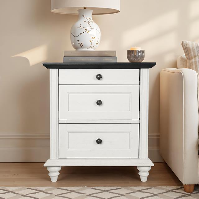  Furniture of America Hyde SL7201WH-N Nightstand IMAGE 1