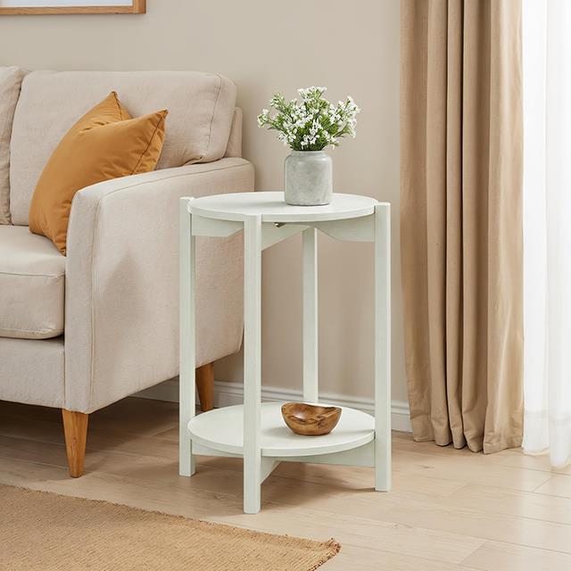  Furniture of America Hyde SL4200WH-E Round End Table IMAGE 1