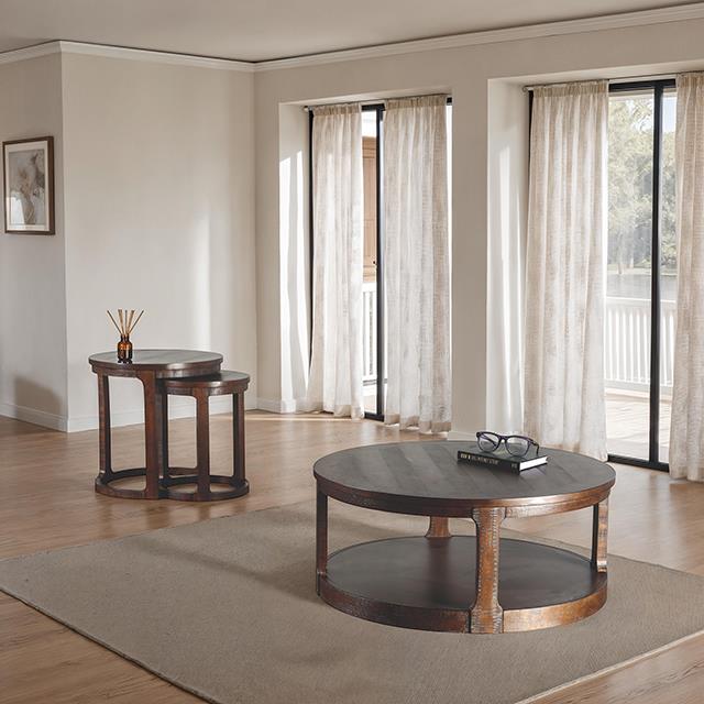  Furniture of America Hickory FM44011ES-E Nesting End Table IMAGE 2