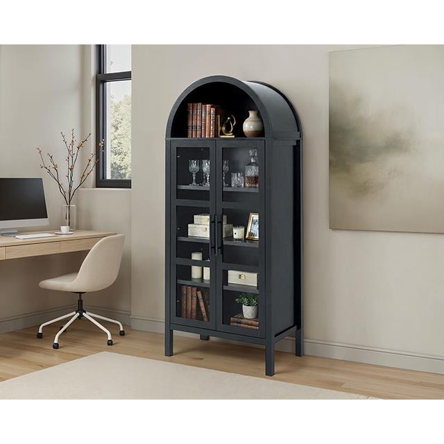  Furniture of America Gateshead SL-AC8001BK-3A Arched Cabinet IMAGE 1