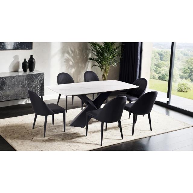 Furniture of America Lenvik FM3700BK-T-7PC 7 Pc Dining Table Set IMAGE 1
