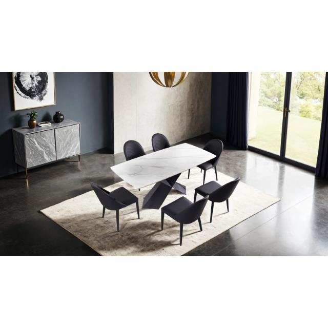  Furniture of America Lenvik FM3700BK-T-7PC 7 Pc Dining Table Set IMAGE 2