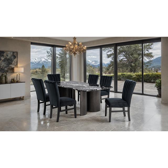  Furniture of America Selsey FM34007BK-T-7PC-05BK 7 Pc Dining Table Set IMAGE 2