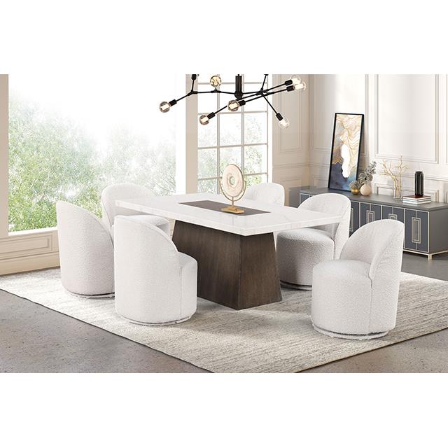  Furniture of America Grasten FM3332DB-T-7PC-00WH 7 Pc Dining Table Set IMAGE 3