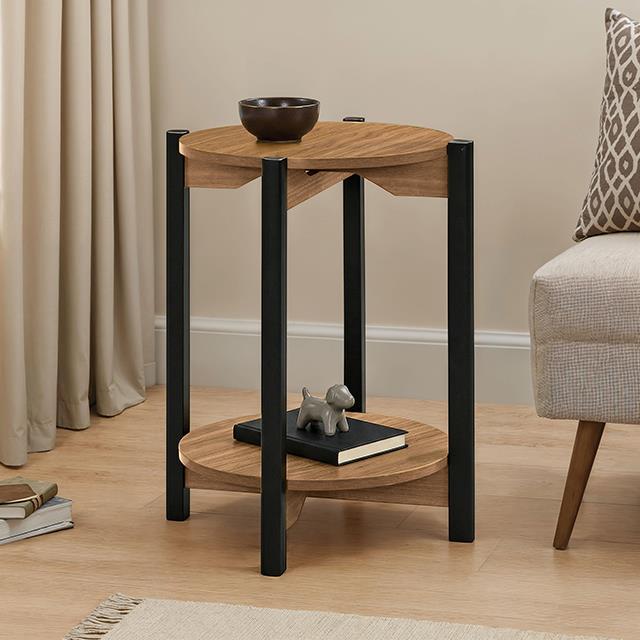  Furniture of America Hyde SL4200WN-E Round End Table IMAGE 1