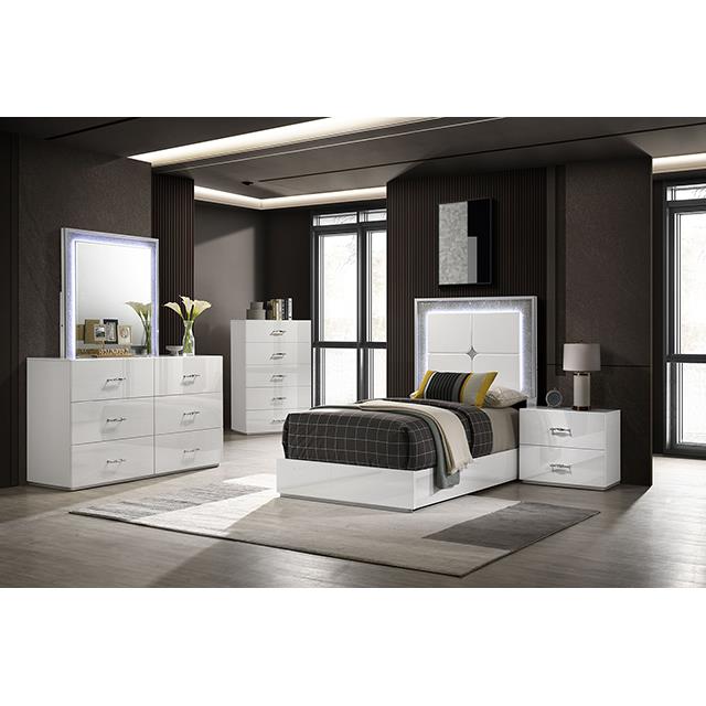  Furniture of America Stoholm FM72000WH-T-BED Twin Bed IMAGE 1